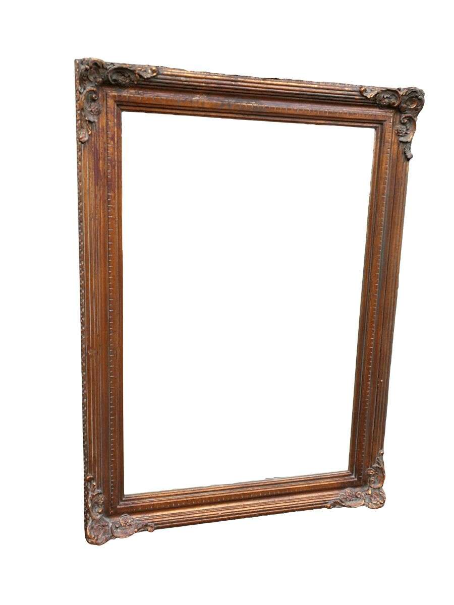 A vintage wooden gilded mirror