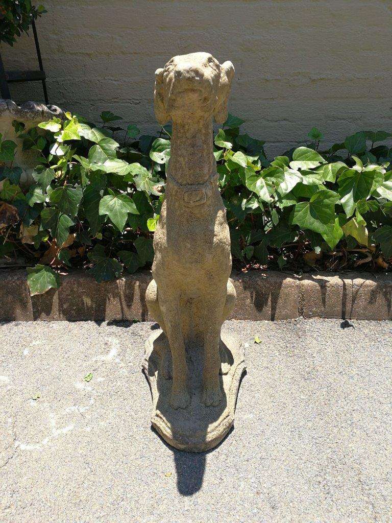A Pair of 20th Century Architectural Concrete Greyhound Statues