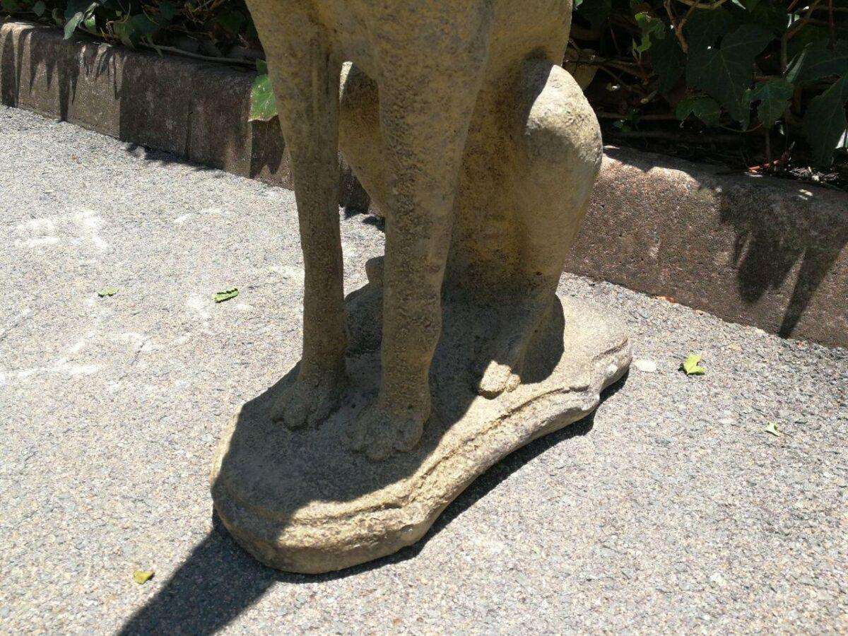 A Pair of 20th Century Architectural Concrete Greyhound Statues