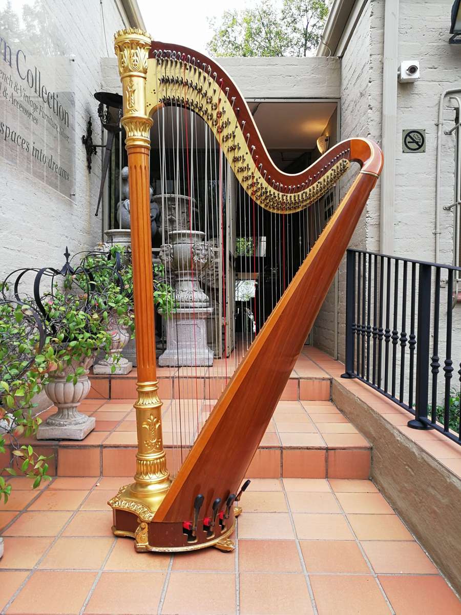 A Highly Decorative And Spectacular Russian Lunacharsky Pedal Harp In Pristine And Playable Cond...