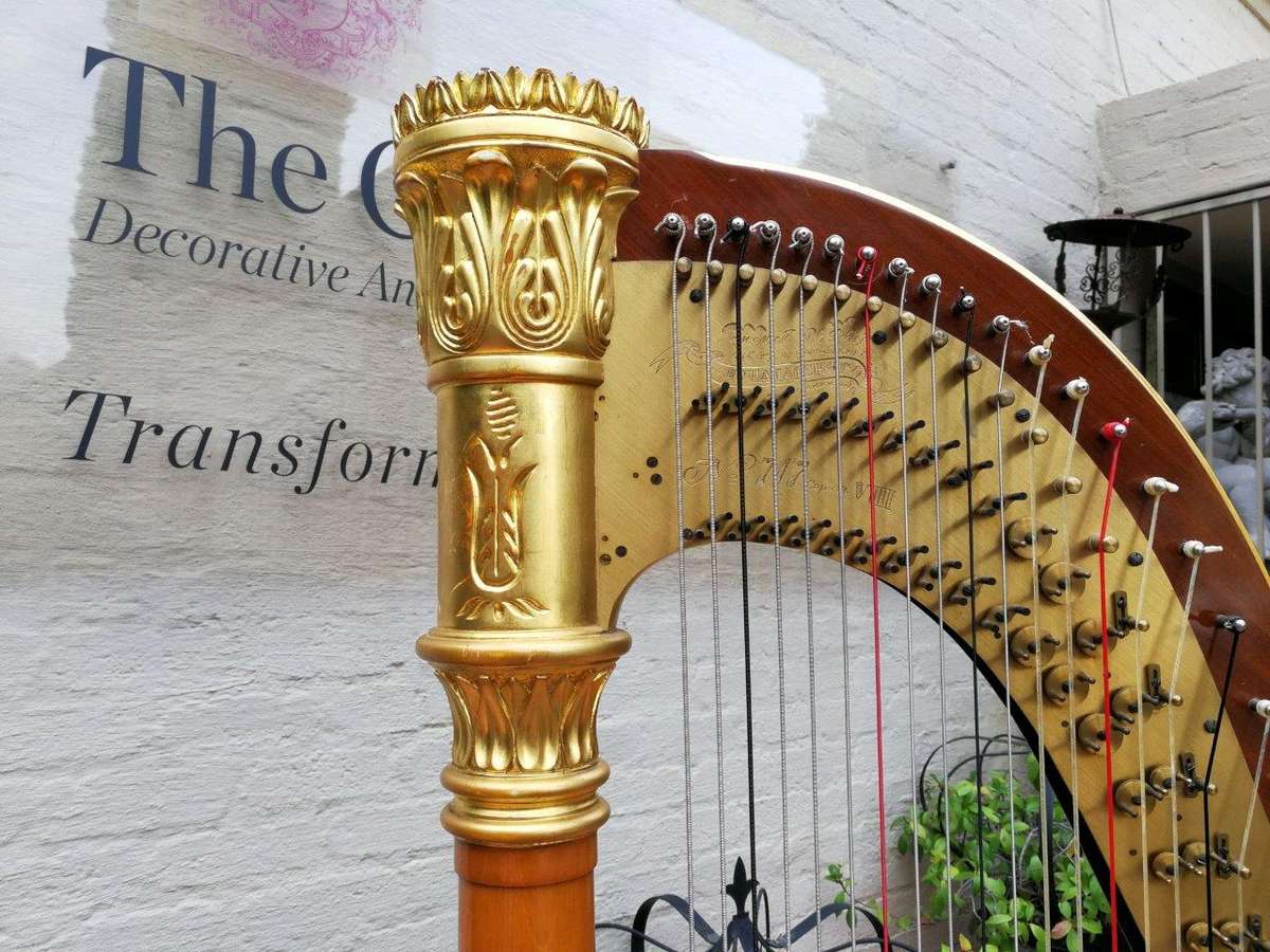 A Highly Decorative And Spectacular Russian Lunacharsky Pedal Harp In Pristine And Playable Cond...