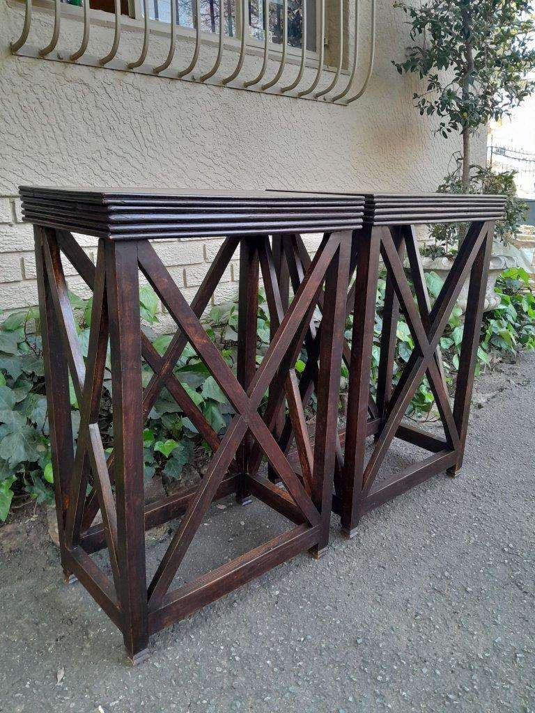 A 20th Century Pair of Teak Stands