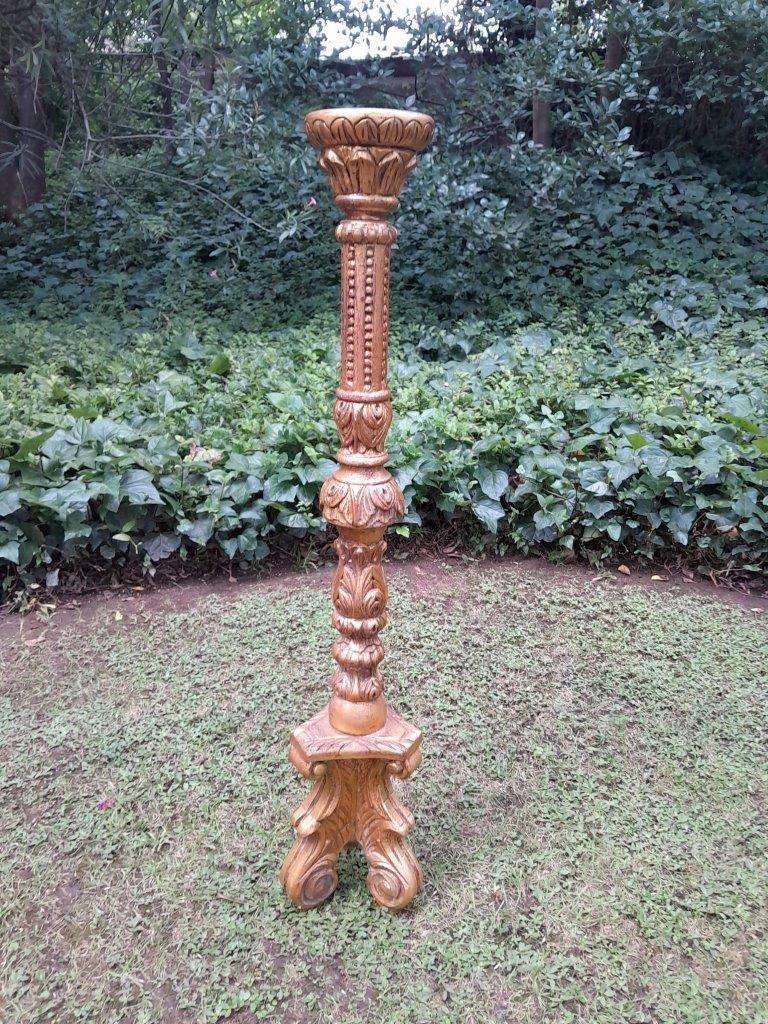 A Pair of Small Size French Style Hand Gilded Candle Holders