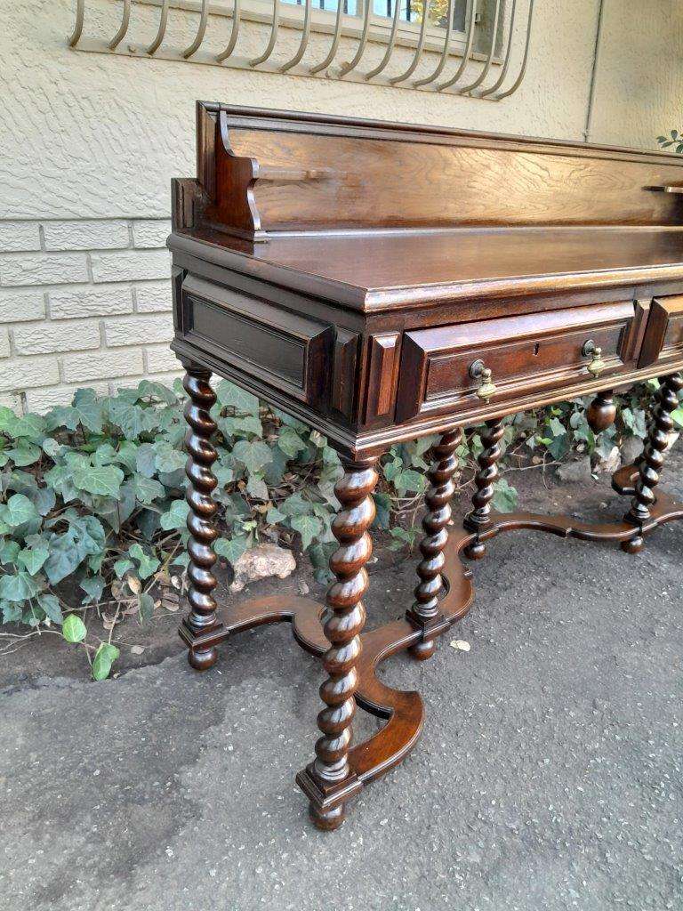 An Early 20th Century Country Oak Server With Three Drawers
