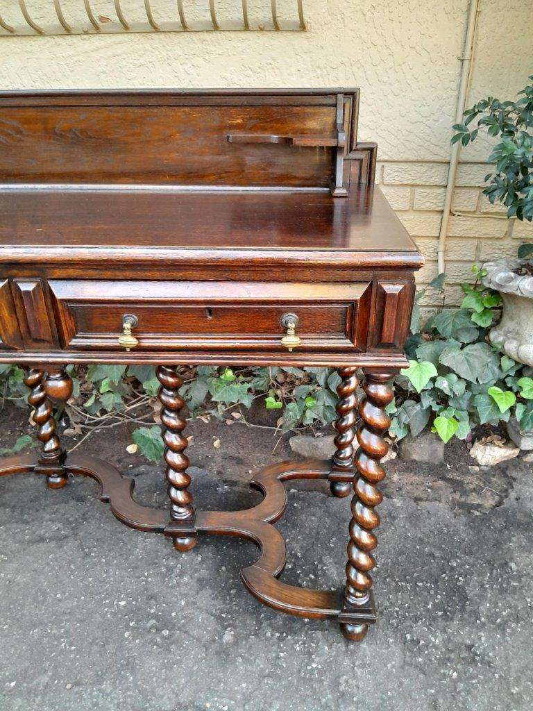 An Early 20th Century Country Oak Server With Three Drawers