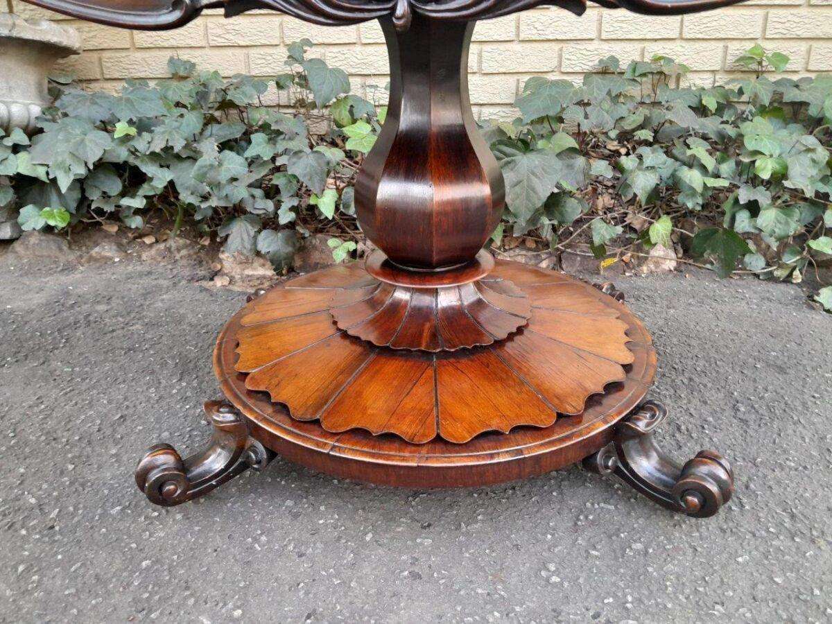 An Antique Victorian Rosewood Sofa Table on Castors