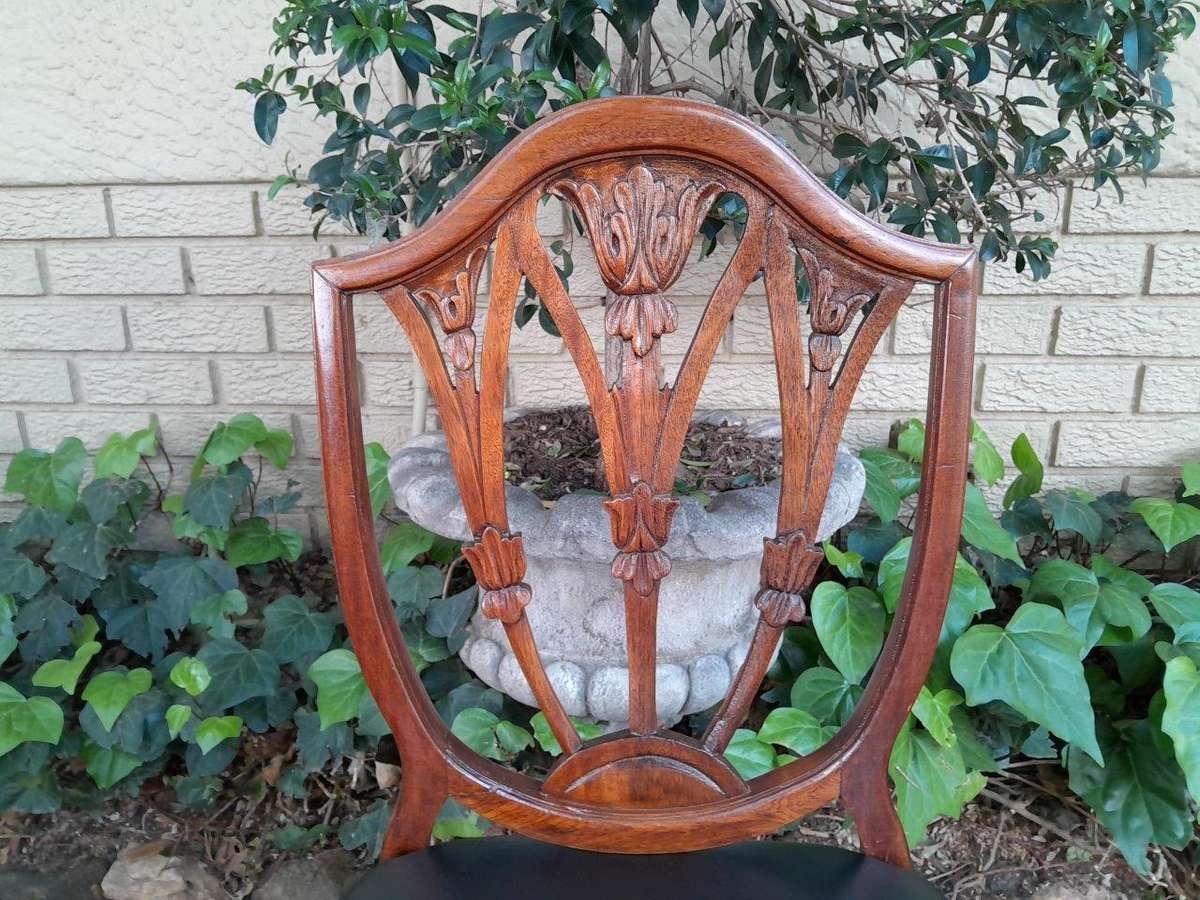 A 20th Century Set Of Eight Regency Style Carved Mahogany Chairs (Comprising Six Dining Chairs An...