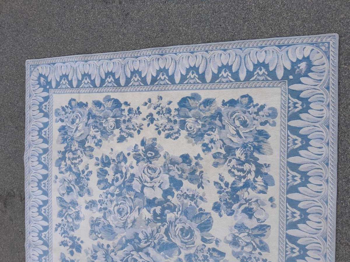 A 20th Century Rug / Carpet / Tapestry In Blue And White Nd