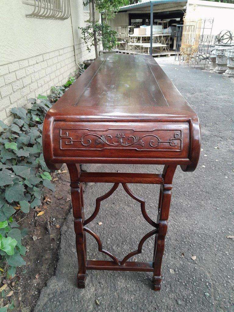 An Antique Oriental / Chinese Rosewood Guqin Ornate Table