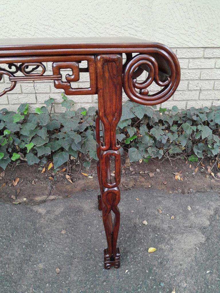 An Antique Oriental / Chinese Rosewood Guqin Ornate Table