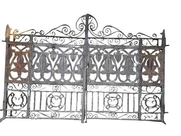 A 20TH Century Pair Of Heavy Hand-Made Wrought Iron Gates