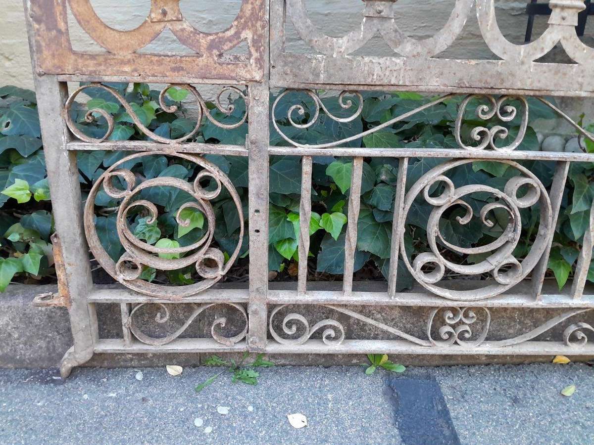 A 20TH Century Pair Of Heavy Hand-Made Wrought Iron Gates