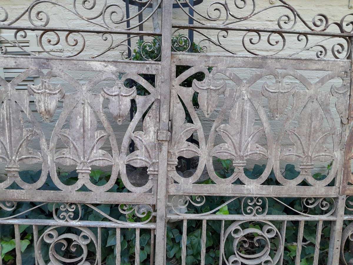 A 20TH Century Pair Of Heavy Hand-Made Wrought Iron Gates