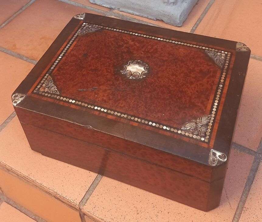 Mother of Pearl Burr Walnut Box