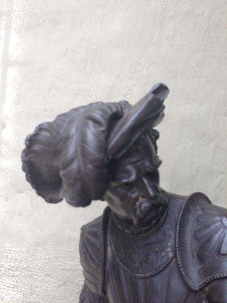 A pair of late 19th Century / Early 20th Century spelter Cavalier Figures