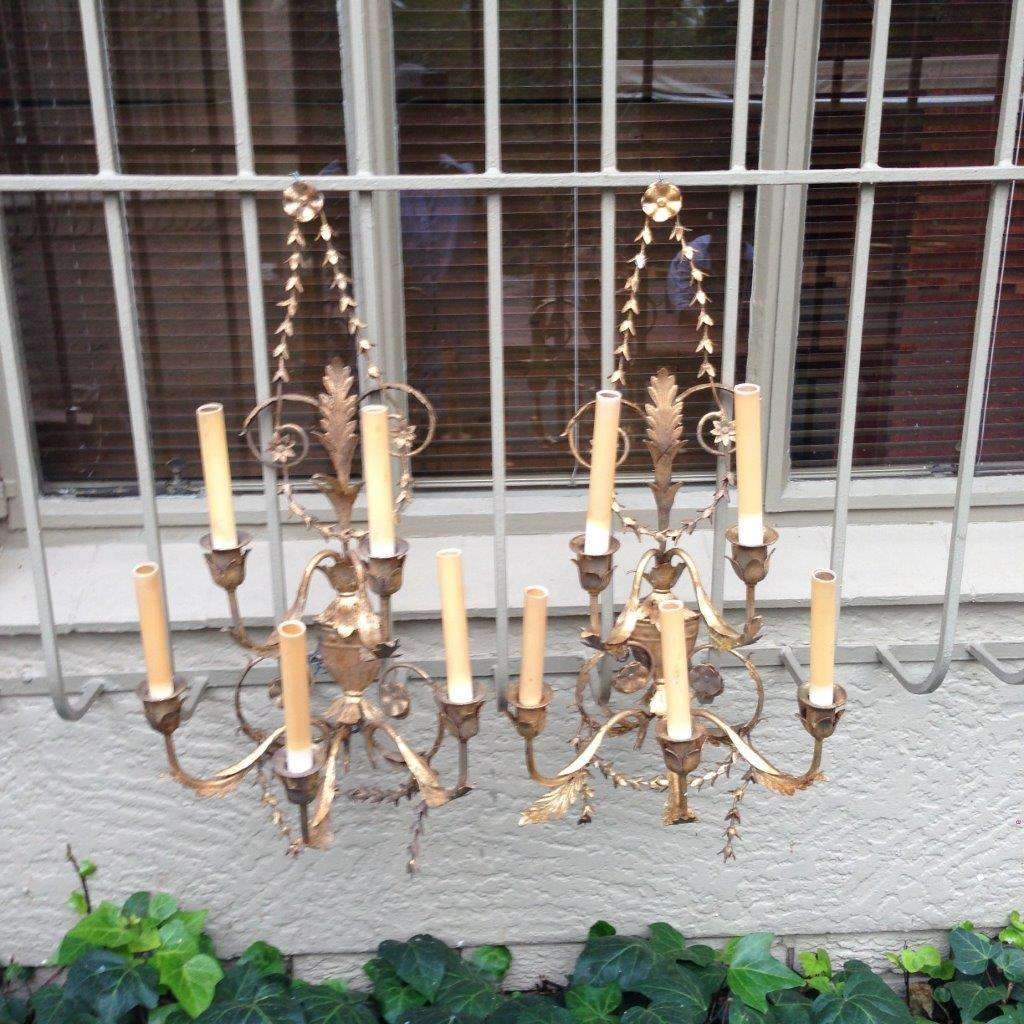 A pair of 18th Century style sconces (electrified)