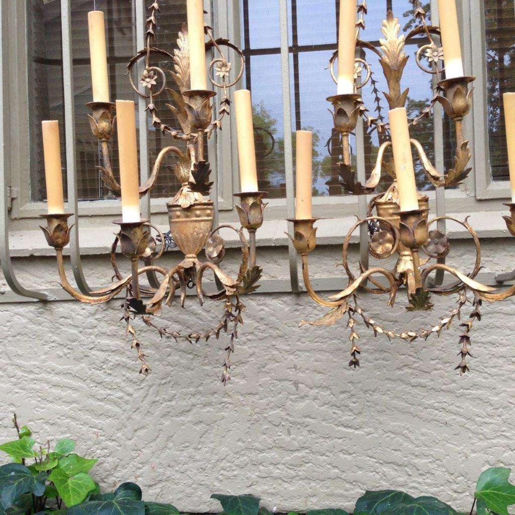 A pair of 18th Century style sconces (electrified)