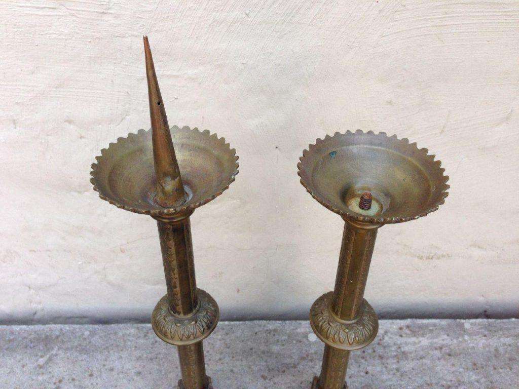 A set of 2 Antique Alter Candle Prickets
