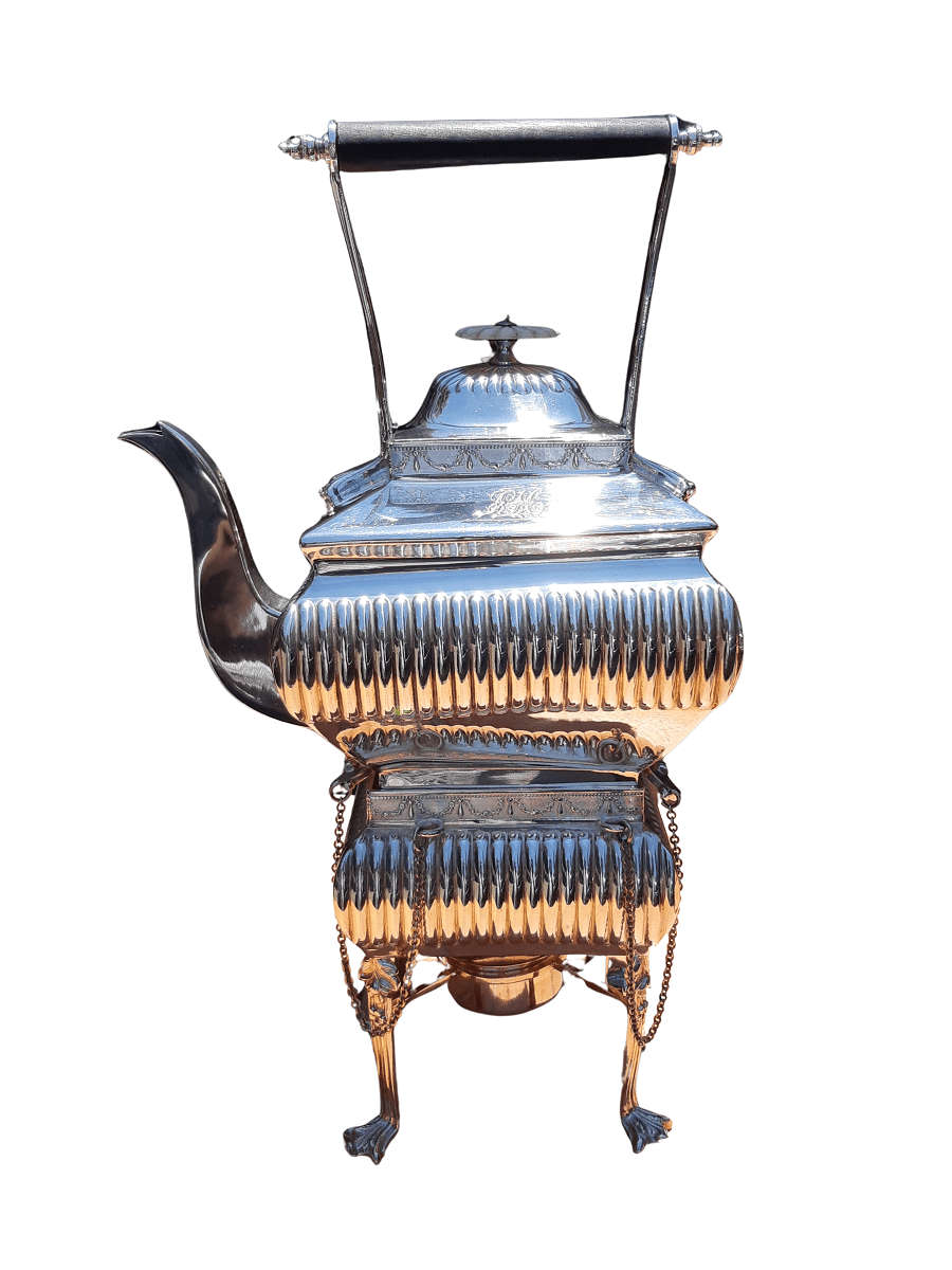 A Silverplate Kettle On Stand