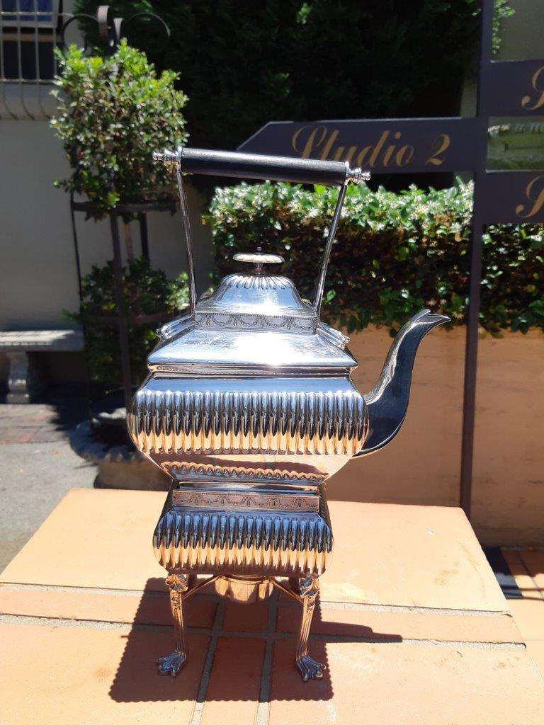 A Silverplate Kettle On Stand