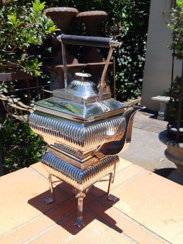 A Silverplate Kettle On Stand