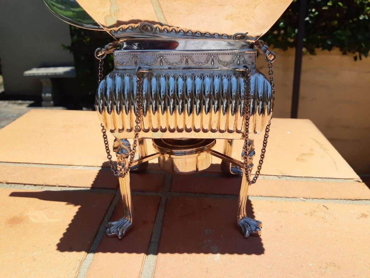 A Silverplate Kettle On Stand