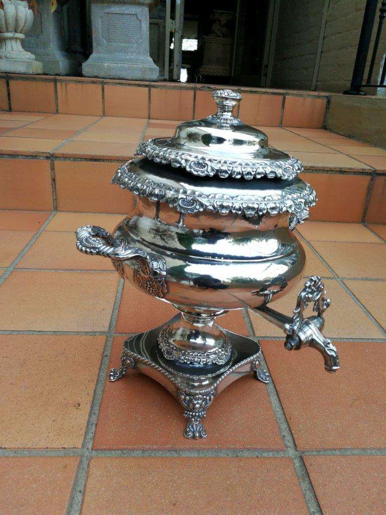 An Antique Victorian Silver-plated Kettle-on-stand