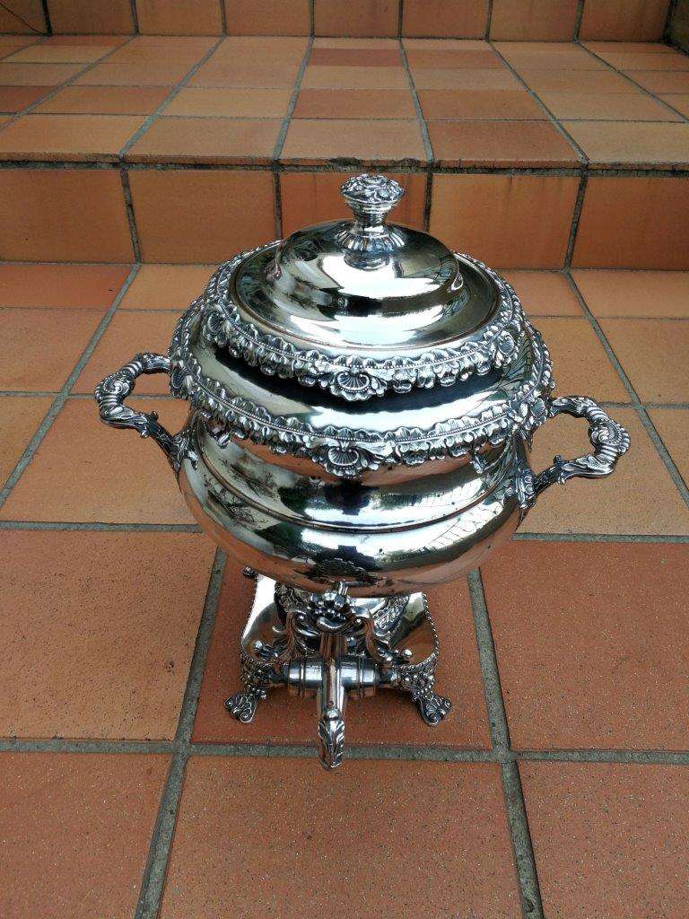An Antique Victorian Silver-plated Kettle-on-stand