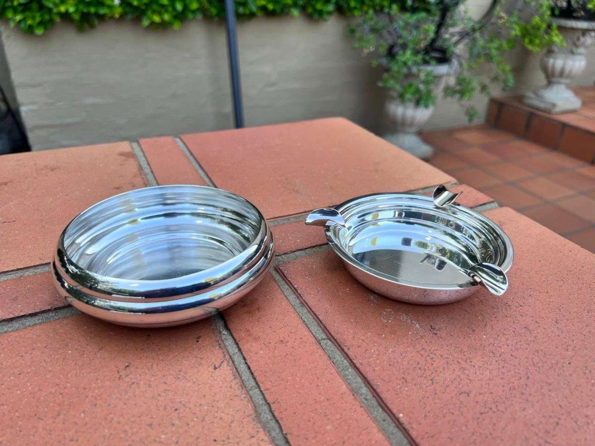 A Christofle Silver Plated Bottle Coaster, And A Silver Plated Ashtray
