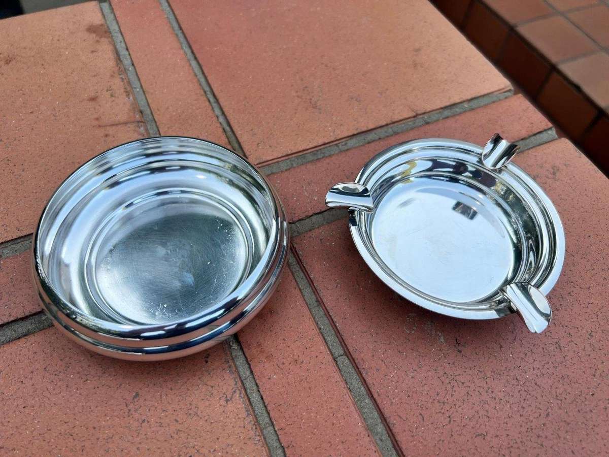 A Christofle Silver Plated Bottle Coaster, And A Silver Plated Ashtray