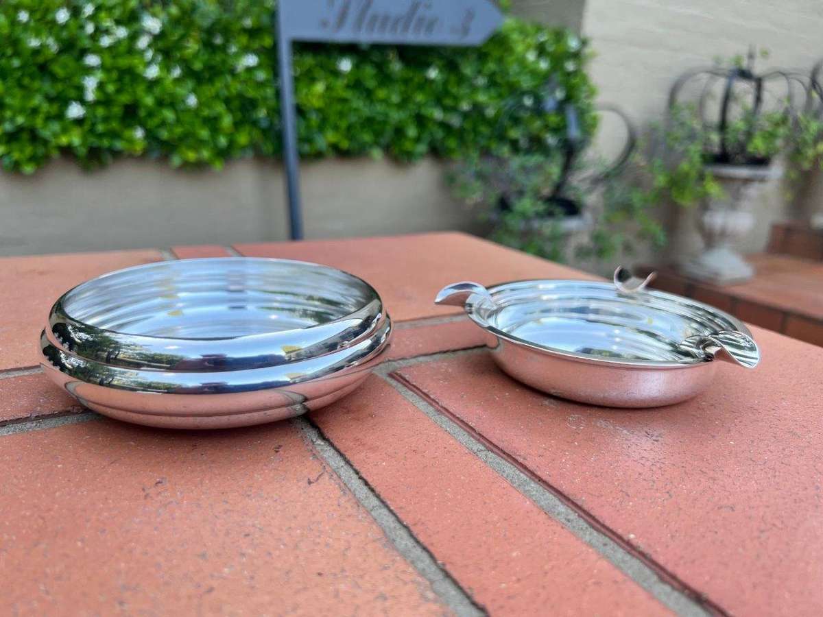 A Christofle Silver Plated Bottle Coaster, And A Silver Plated Ashtray