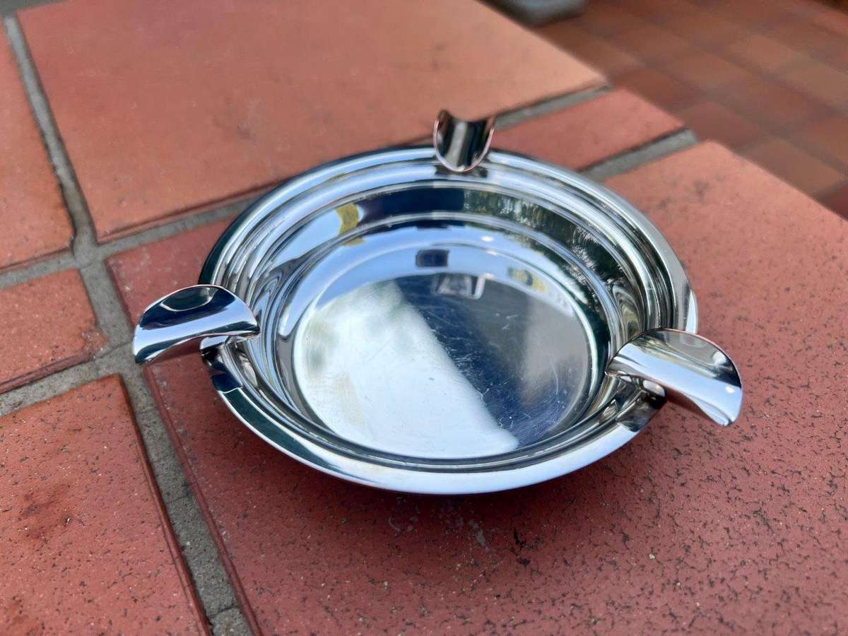 A Christofle Silver Plated Bottle Coaster, And A Silver Plated Ashtray
