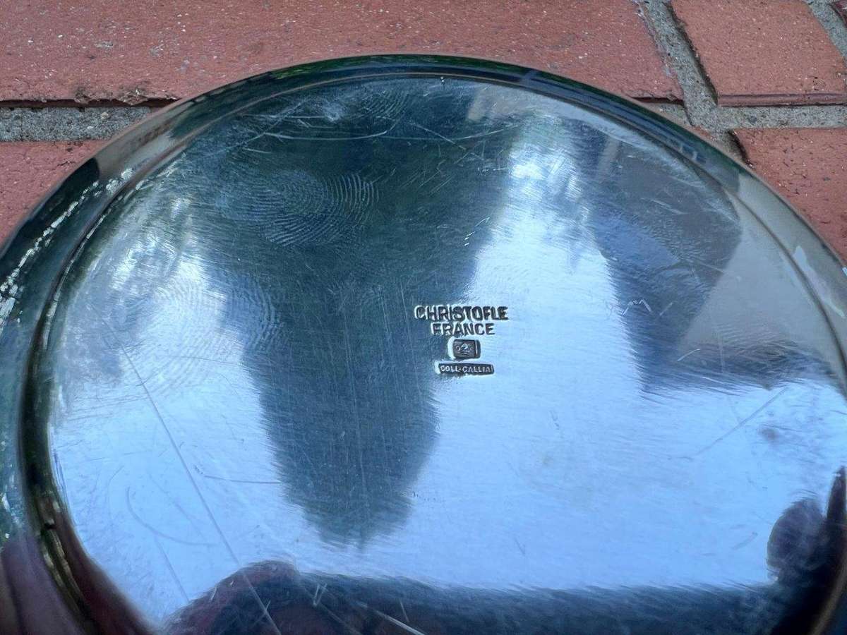 A Christofle Silver Plated Bottle Coaster, And A Silver Plated Ashtray