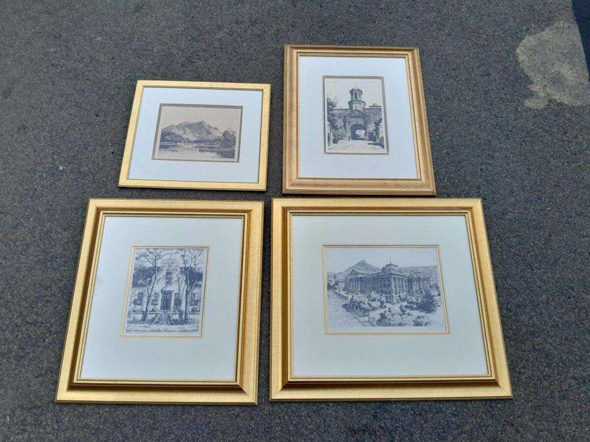 A 20th Century Set Of Four Cape Town Tinus De Jongh Engraving