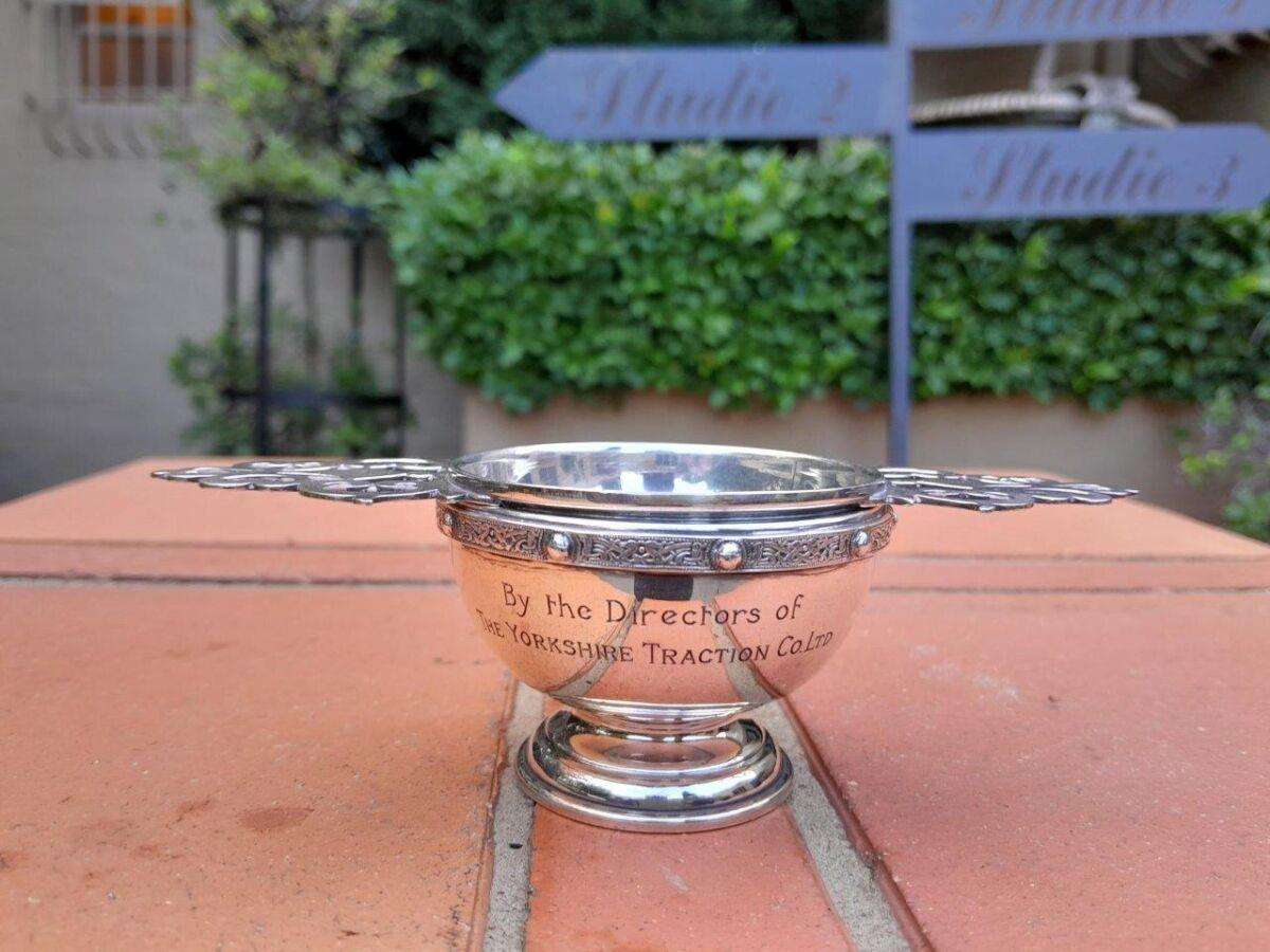 A 20th Century Circa 1965 English Sterling Silver Hallmarked Tea Strainer with Holder - England ...
