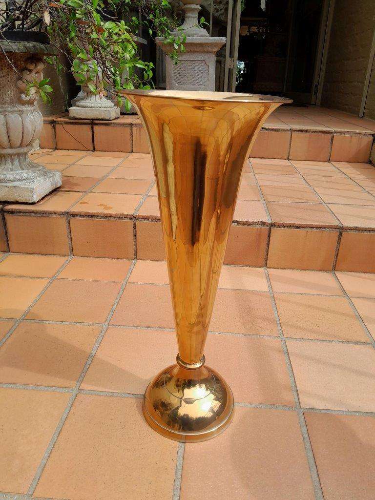 A Pair of Brass Decorative Urns / Vases