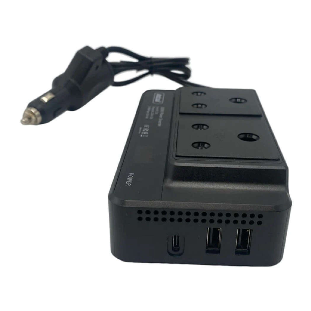 300W DC 12V to 220V AC Car Power Inverter, 2XUSB 1XType-C Ports Charger Adapter Automobile Inverter