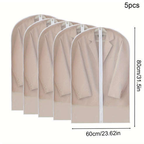 5 Clear Zippered Garment Bags