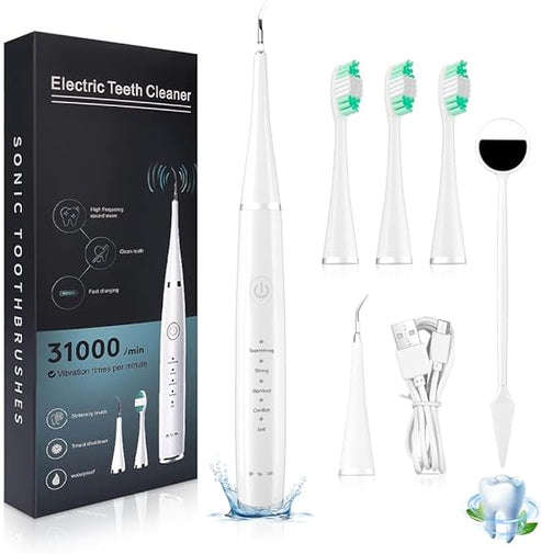 Rechargeable Teeth Cleaning Set, Teeth Cleaner, Electric Teeth Cleaner Tartar Removal Tool With 5 Mo