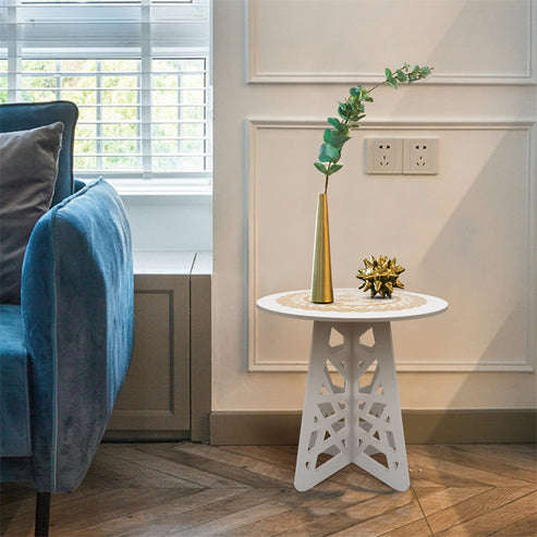 Round Lightweight Bedroom Living Room Balcony Side Table Bedside Table