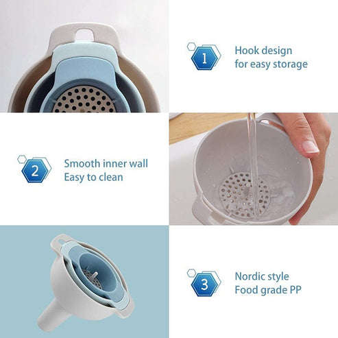 1831532 4 in 1 Funnels Mini Funnels with Detachable Strainer