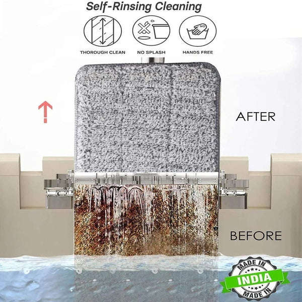 Scratch Cleani1ng Mop with 2 in 1 Self Clean Wash Dry Hands Free Flat Mop