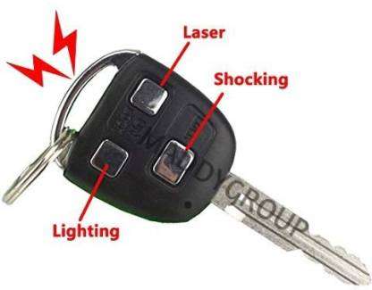 Shocking Car Key With Led Light And Laser Function Car Key Toy Black