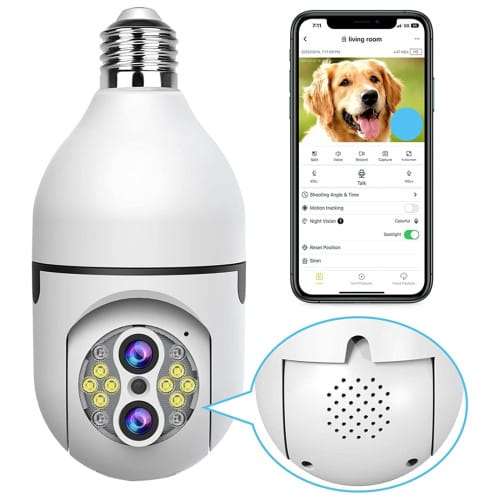 Home Camera Wireless Wifi Light Bulb Outdoor Security Camera Light Holder