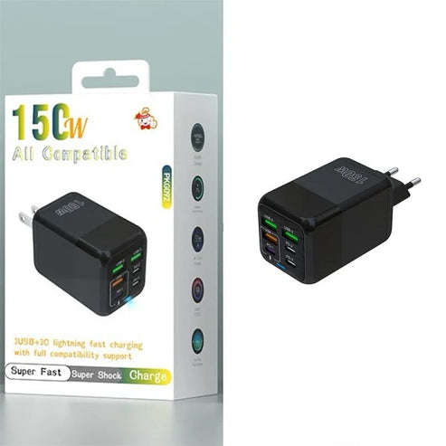 150W Super Fast Charger 3 x USB Port And 3 x PD Port