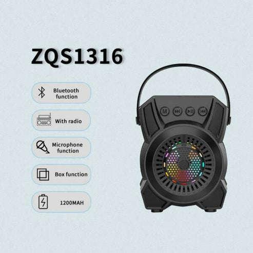 ZQS1316 1200mah Super Bass Speaker 8W 3