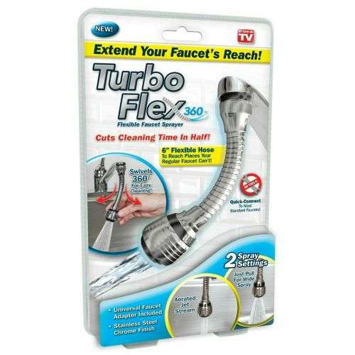 Turbo Flex 360 Instant Hands Free Faucet Swivel Spray Sink Hose