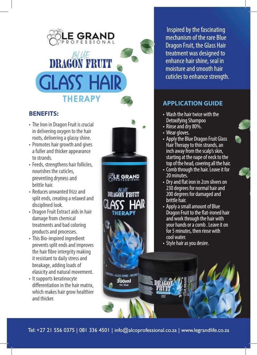 Le Grand Blue Dragon Fruit Glass Hair Therapy Treatment - 300ml