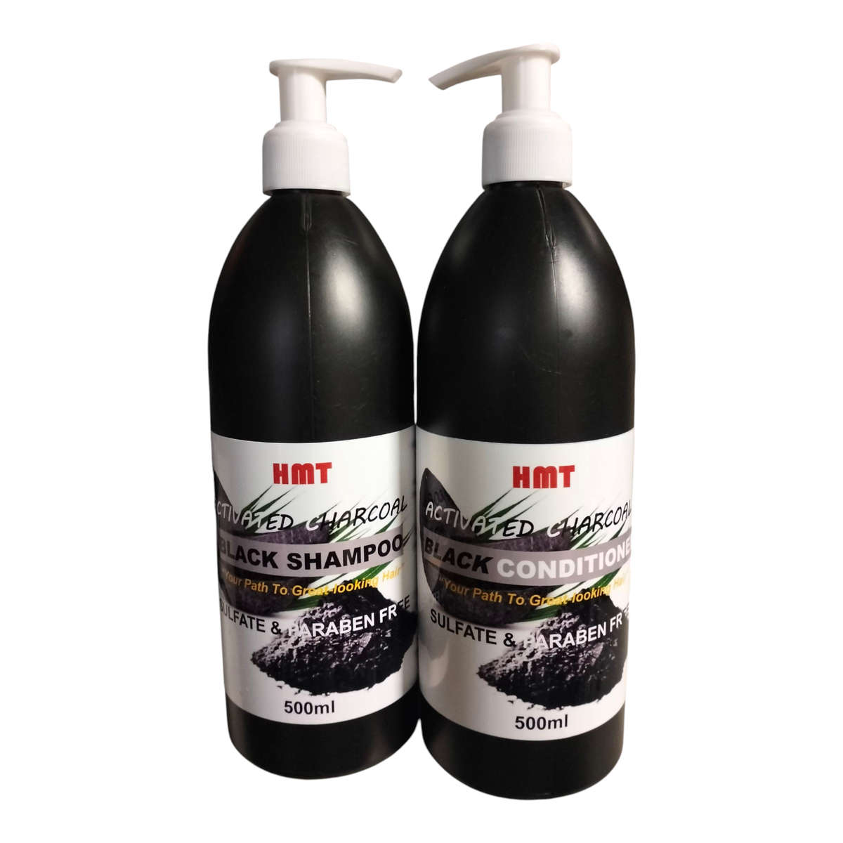 HMT Activated Charcoal Black Shampoo & Conditioner Sulfate free set - 500ml