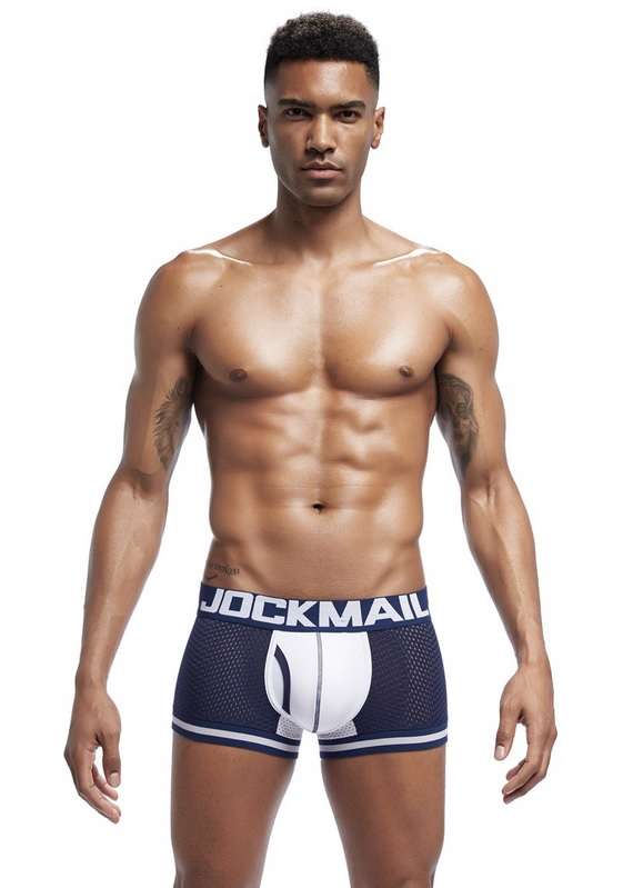 Jockmail Mesh Boxer Navy/White